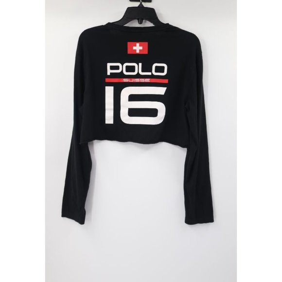 polo ralph lauren women’s L suisse 16 slalom racing cutoff pullover shirt skiing - Picture 4 of 8